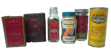 Load image into Gallery viewer, 7 Vintage Advertising Spice Containers Jars Schilling
