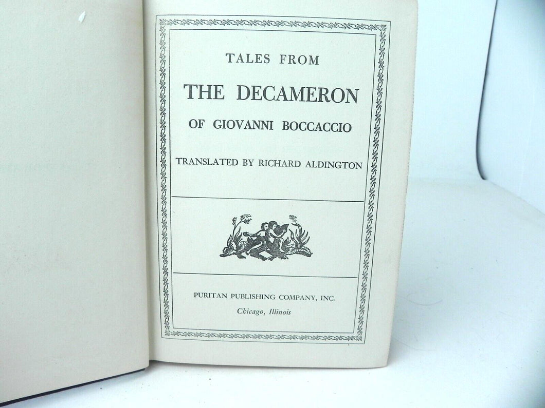 1930 Tales From the Decameron of Giovanni Boccaccio by Richard Aldington HC Book