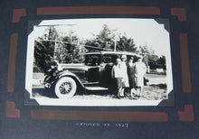 Load image into Gallery viewer, ANTIQUE C. 1927 Photo Album w/ 92 Photos Cars Fishing Pets Train Washington DC

