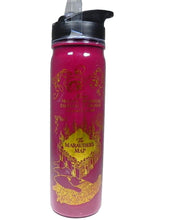 Load image into Gallery viewer, Harry Potter Tumbler Water Bottle Flip Top Lid The Marauders Map
