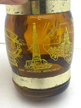 Load image into Gallery viewer, Amber Brown Texas Souvenir Barrel Mug Glass Cup Wood Handle Alamo Cotton Bowl
