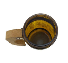 Load image into Gallery viewer, Amber Brown Texas Souvenir Barrel Mug Glass Cup Wood Handle Alamo Cotton Bowl
