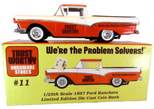 Load image into Gallery viewer, 1:25 Scale Trust Worthy #11 Limited Edition 57 Ford Ranchero Die Cast Bank

