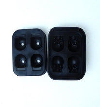 Load image into Gallery viewer, 3D Silicone Mold Skull Ice Cube Maker Black
