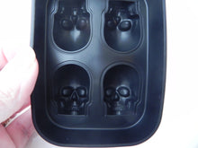 Load image into Gallery viewer, 3D Silicone Mold Skull Ice Cube Maker Black
