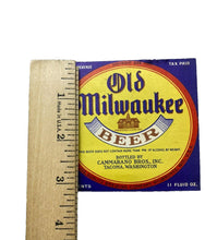 Load image into Gallery viewer, 1934 Old Milwaukee Beer Label IRTP More Than 4% Cammarano Bros. Tacoma WA
