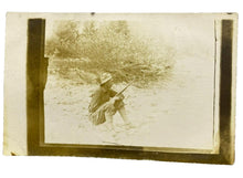 Load image into Gallery viewer, C. 1915 Man Hunting Real Photo Postcard RPPC Rifle Boots Hat

