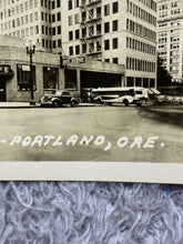 Load image into Gallery viewer, 1949 Bus Depot Real Photo Postcard RPPC Portland Oregon Buses Cars Street Scene
