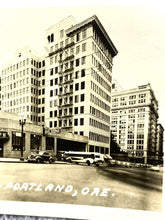 Load image into Gallery viewer, 1949 Bus Depot Real Photo Postcard RPPC Portland Oregon Buses Cars Street Scene
