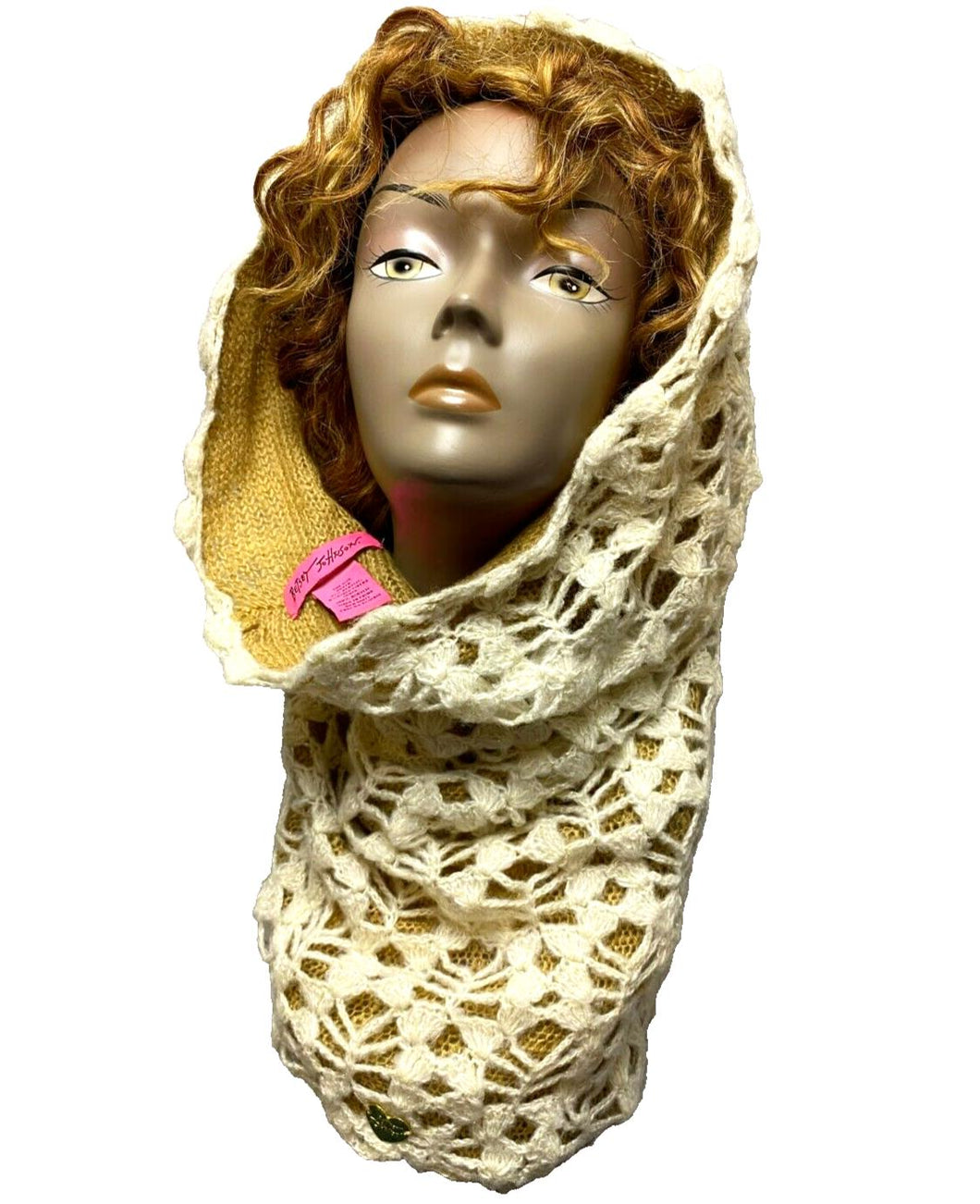 Betsey Johnson Scarf Crochet Lace Infinity Scarves Head Wrap Neck Cowl
