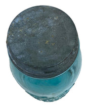 Load image into Gallery viewer, Antique Ball Mason Jar Vintage Blue Glass Canning Zinc Lid
