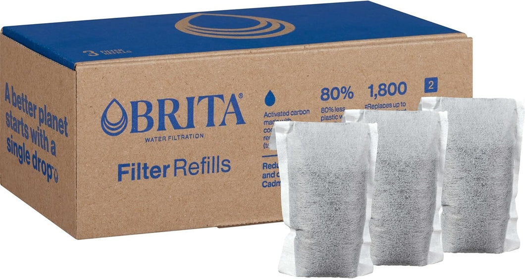 Brita Refillable Filter Refill Packs for Pitchers and Dispensers, BPA-Free NEW