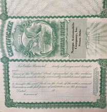 Load image into Gallery viewer, C. 1910 Nampa Automobile Company $100 Stock Certificate Shares Eagle Collectible
