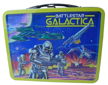 Load image into Gallery viewer, BattleStar Galactica Lunchbox Bif Bang Pow! Retro Tin Tote 2013 NEW
