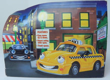 Load image into Gallery viewer, 1997 Chevron Cars Taxi Company Tyler Taxi Moving Eyes Doors Toy Car 5.5&quot; NEW

