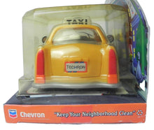 Load image into Gallery viewer, 1997 Chevron Cars Taxi Company Tyler Taxi Moving Eyes Doors Toy Car 5.5&quot; NEW
