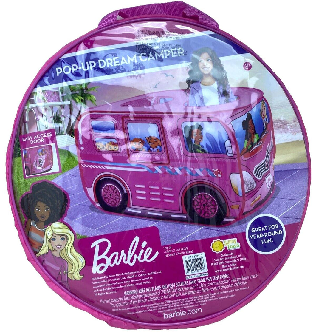 Barbie Camper Pop-Up Tent Dream Play Travel RV Interact Creative Fun Imagination