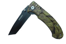 Load image into Gallery viewer, Bullet Assisted Folding Knife Green Leaves Print Handle Tactical Outdoor

