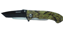 Load image into Gallery viewer, Bullet Assisted Folding Knife Green Leaves Print Handle Tactical Outdoor
