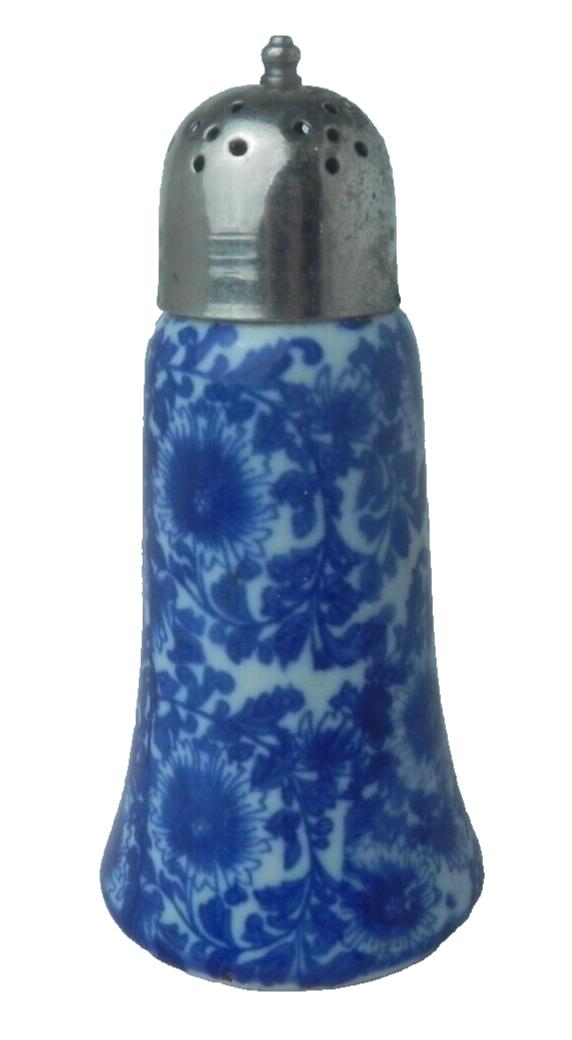 Antique Victoria Ware Ironstone Sugar- Flour Shaker EPNS Silver Plated Top