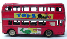 Load image into Gallery viewer, Antique Vintage Tin Litho Friction Double Decker Bus Car Toy w/ Graphics  MF844
