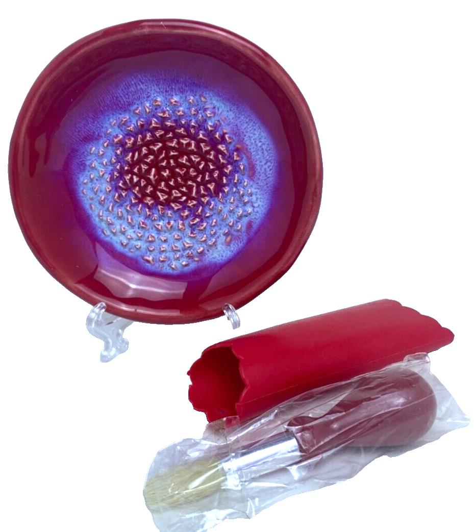 BonCera 4pcs Premium Ceramic Garlic Grater Set Handmade Peeler Brush NEW