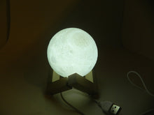 Load image into Gallery viewer, 3D Print Moon Lighting Lamp USB LED Lunar Light 16 Colors Changing
