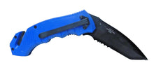 Load image into Gallery viewer, NEW Rescue Tech Police Assisted Open Fold Pocket Knife Law Enforcement Edition
