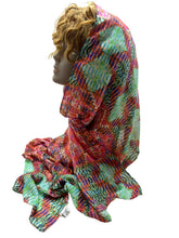 Load image into Gallery viewer, Prana Scarf Womens Head Scarves Wrap Coral Green Geometric
