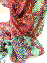 Load image into Gallery viewer, Prana Scarf Womens Head Scarves Wrap Coral Green Geometric
