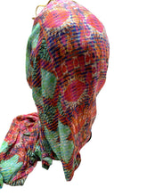 Load image into Gallery viewer, Prana Scarf Womens Head Scarves Wrap Coral Green Geometric
