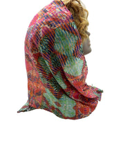 Load image into Gallery viewer, Prana Scarf Womens Head Scarves Wrap Coral Green Geometric
