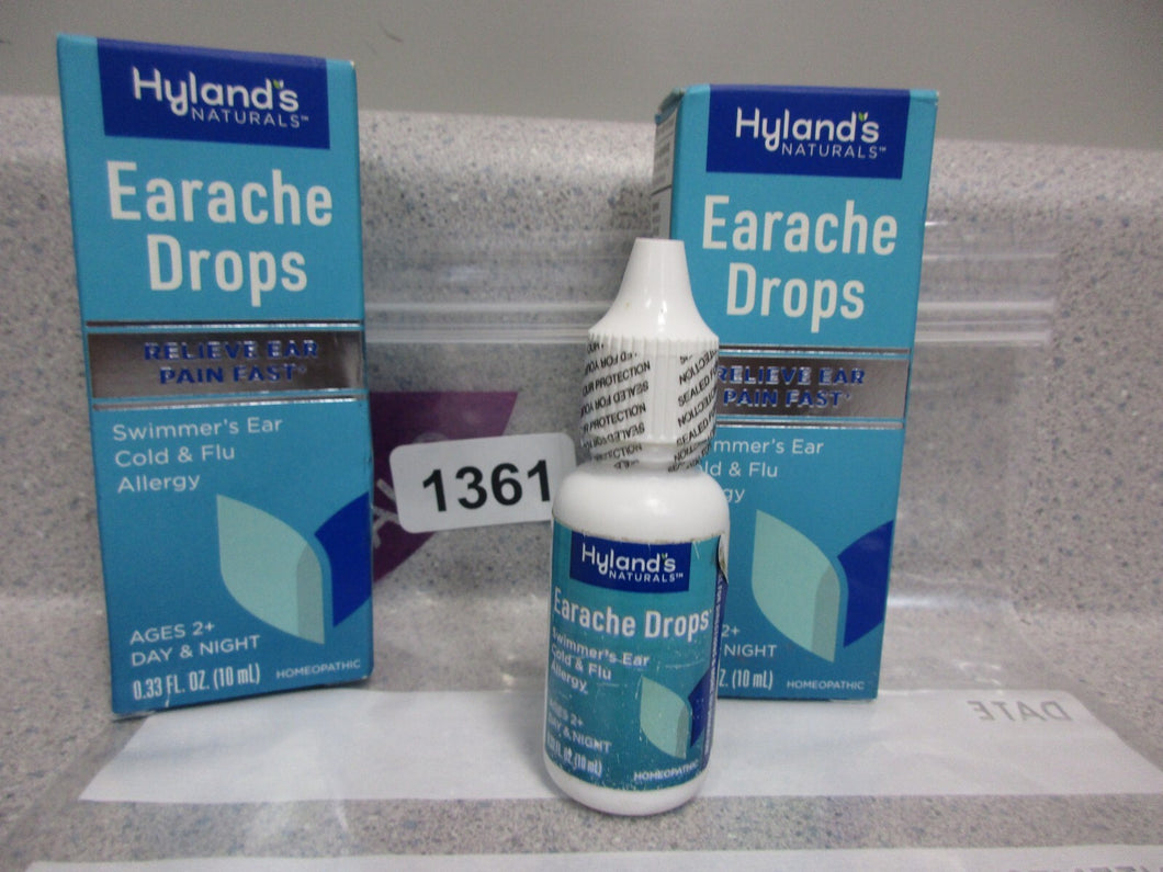 3X Hylands Earache Drops Ear Pain Relief NEW- 108-1361