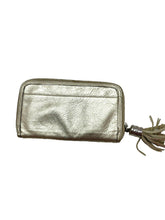 Load image into Gallery viewer, B. Makowsky Wallet Gold Tassel Zip Around with Coin &amp; Card Pockets
