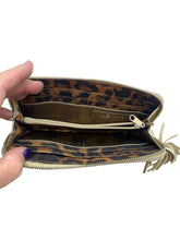 Load image into Gallery viewer, B. Makowsky Wallet Gold Tassel Zip Around with Coin &amp; Card Pockets
