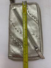 Load image into Gallery viewer, B. Makowsky Wallet Gold Tassel Zip Around with Coin &amp; Card Pockets
