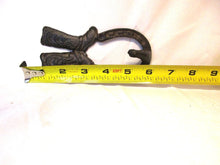 Load image into Gallery viewer, CAST IRON RUSTIC LOOK COWBOY BOOT HORSESHOE COAT HOOK 5" Tall- 723-0990
