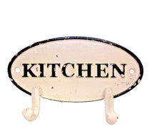 Load image into Gallery viewer, CAST IRON ENAMELED KITCHEN COAT HOOK 5" Long - 723-0989
