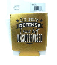 Load image into Gallery viewer, Can Cooler In My Defense I was left Unsupervised Metallic Gold NEW
