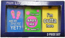 Load image into Gallery viewer, Funny Luggage Tags Set of 3 Colorful Unique Travel Baggage Bag Tag NEW
