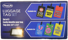 Load image into Gallery viewer, Funny Luggage Tags Set of 3 Colorful Unique Travel Baggage Bag Tag NEW
