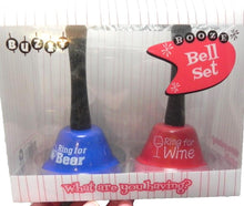Load image into Gallery viewer, Buzzy Booze Bell Set Ring for Wine Beer NEW *box damaged*
