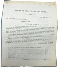 Load image into Gallery viewer, 1858 Report of the Finance Committee National Guard 7th Regiment
