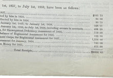 Load image into Gallery viewer, 1858 Report of the Finance Committee National Guard 7th Regiment
