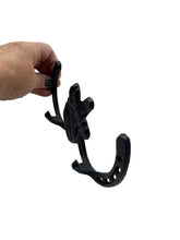 Load image into Gallery viewer, Cast Iron Rust Finish Horseshoe Horse Coat Hook Wall Home Decor

