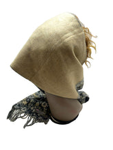 Load image into Gallery viewer, Cashmere Scarf Made in Scotland Blue Beige Floral Fringe Shawl Scarves
