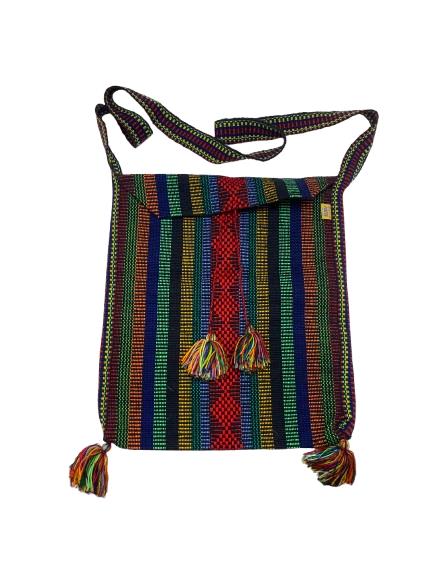Artesanias Mr. Pinzon  Crossbody Shoulder Bag Tassel Hippie Boho Bright Woven