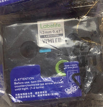Load image into Gallery viewer, 5 Pack Labelife White Laminated Label Tape 12mm x .47&quot; for Brother P Touch D600
