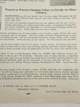 Load image into Gallery viewer, 1925 Wanted Poster Flyer Failure to Provide for Minor Children Photo Antique
