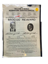 Load image into Gallery viewer, 1925 Wanted Poster International Detective Agency Theft Durant Motor $500 Reward

